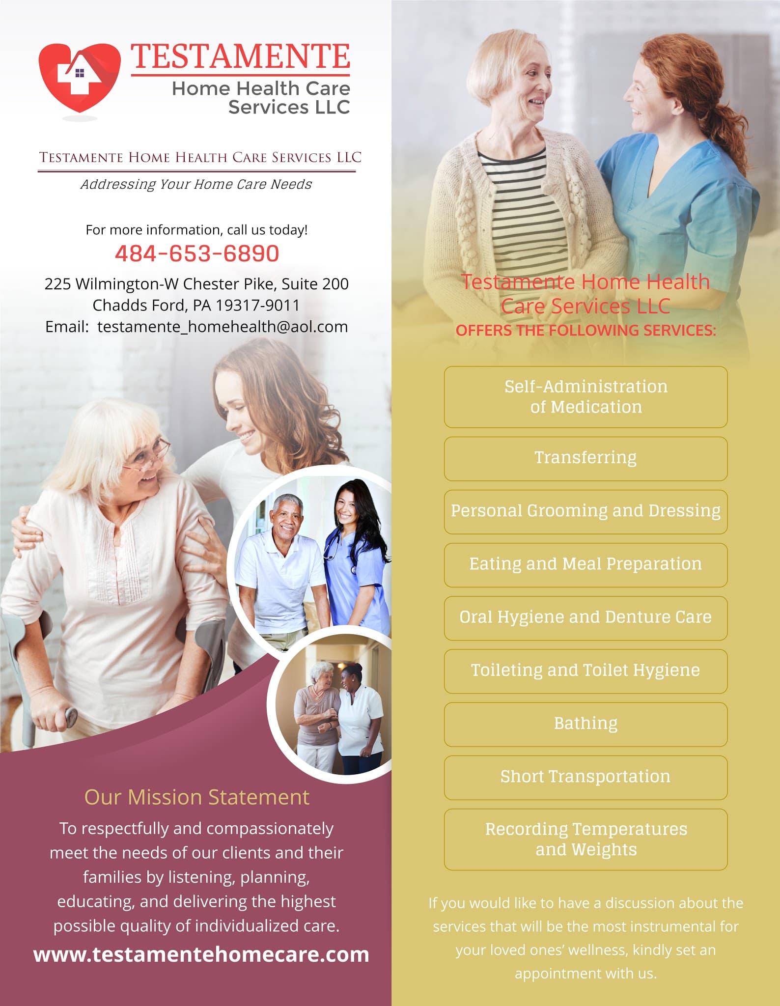Testamente Home Health Care Services Chadds Ford