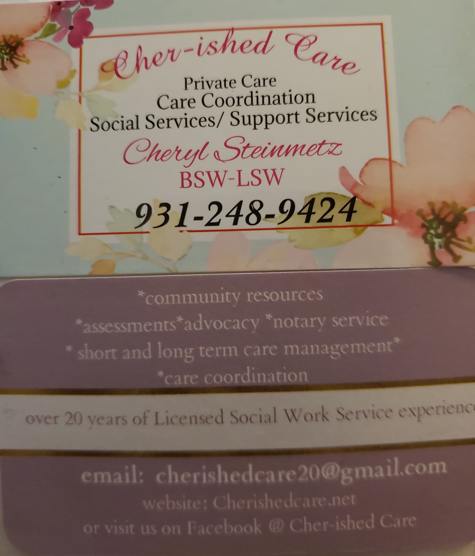 Cher-ished Care Senior Care Management and Transportation Services