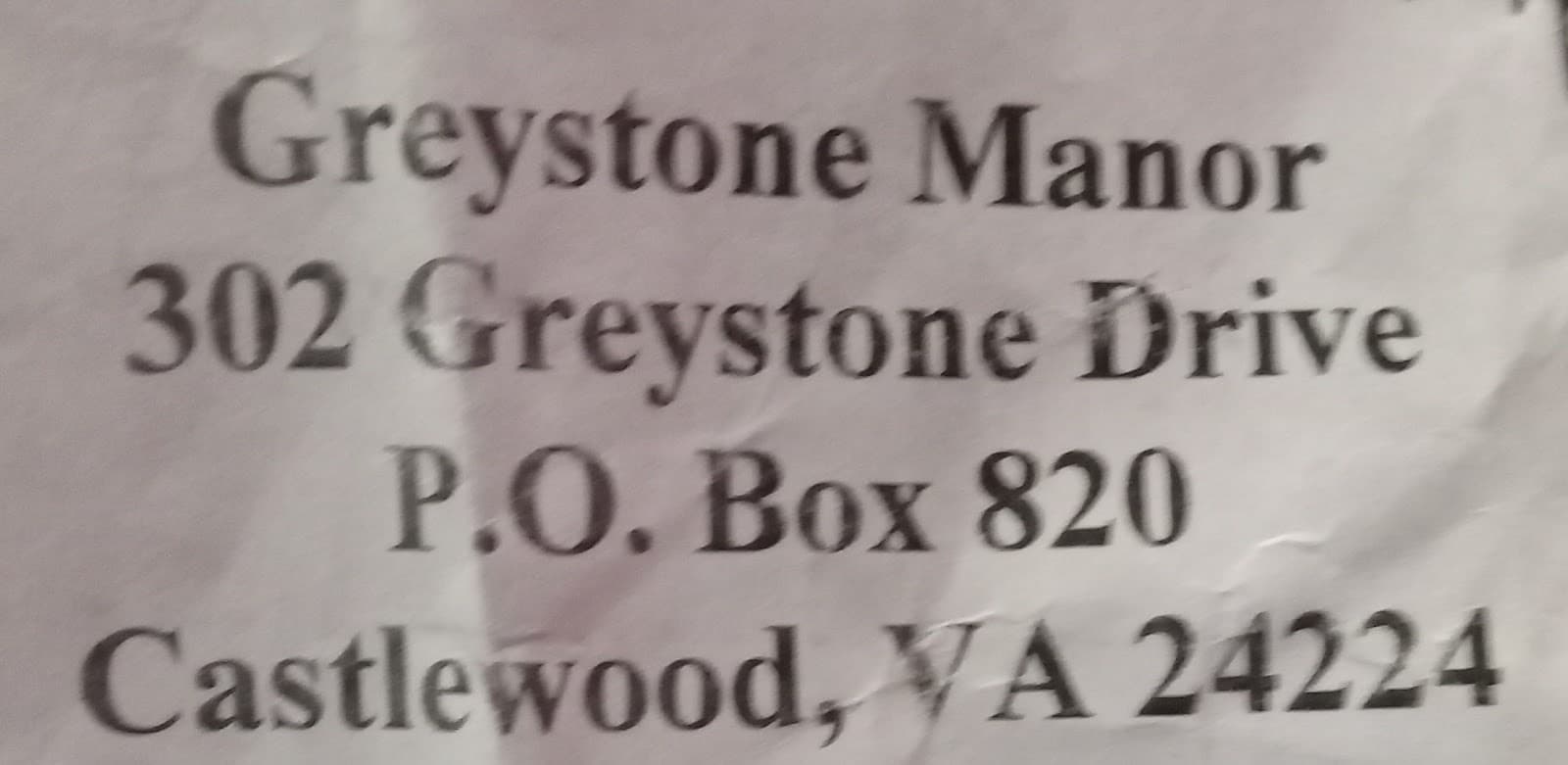 Greystone Manor, Inc.